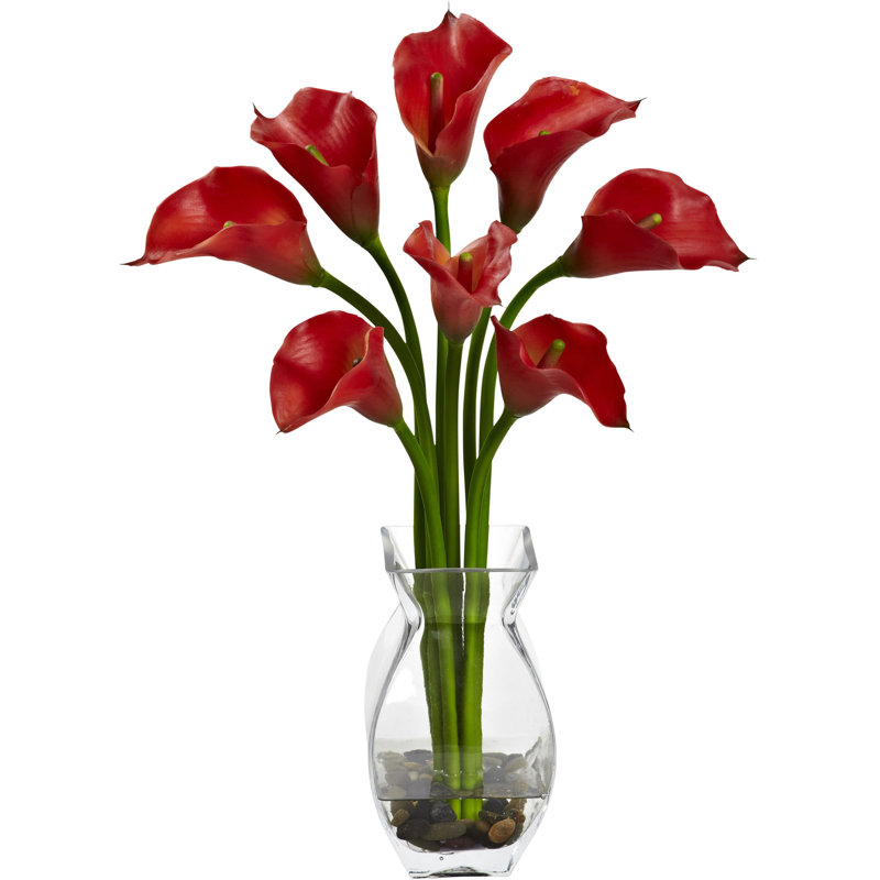 Primrue Classic Calla Lilies Floral Arrangement in Vase Wayfair.ca